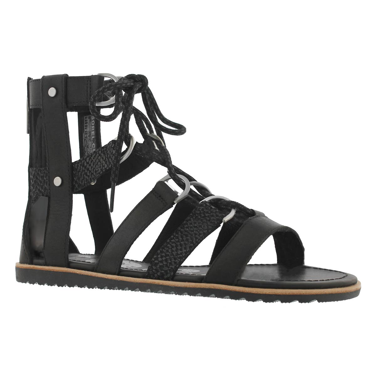 Women's ELLA lace up black casual sandals