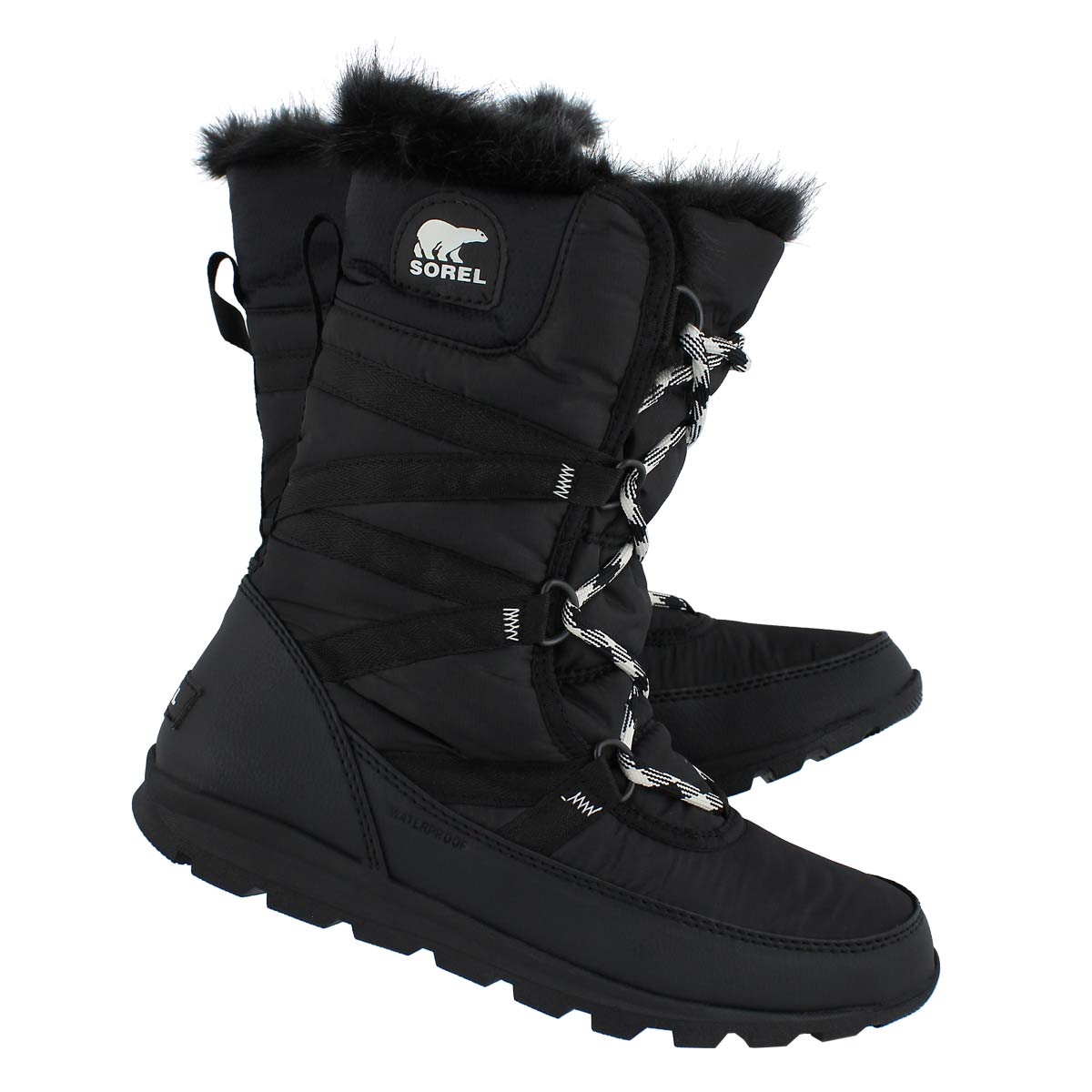 sorel whitney tall lace 2 black