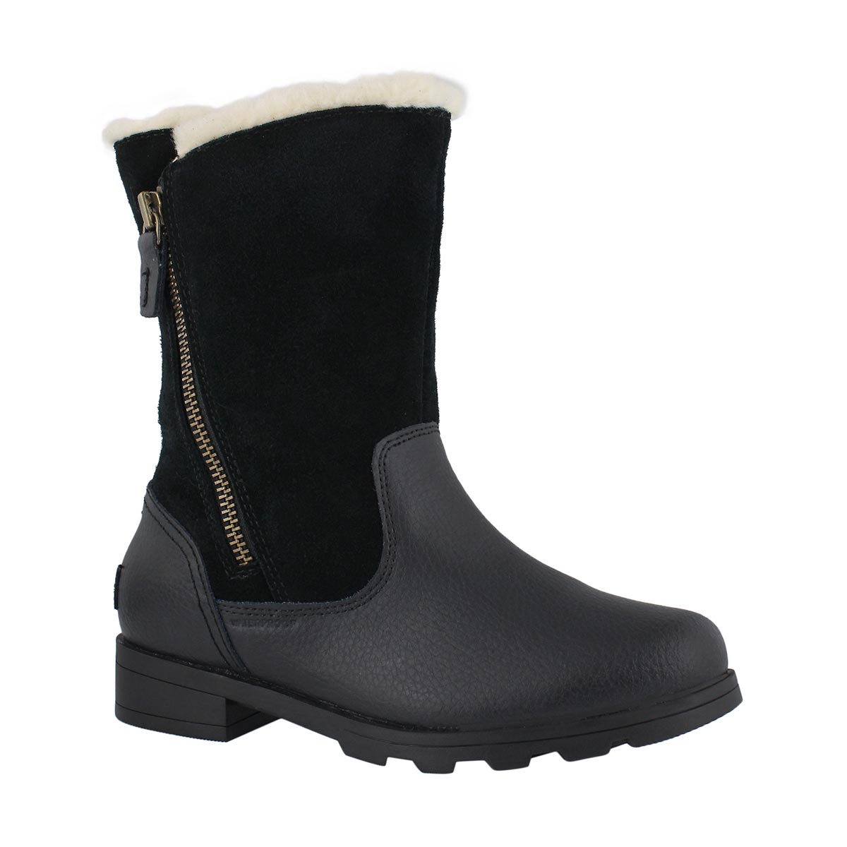 Grls Emelie Foldover black casual boot