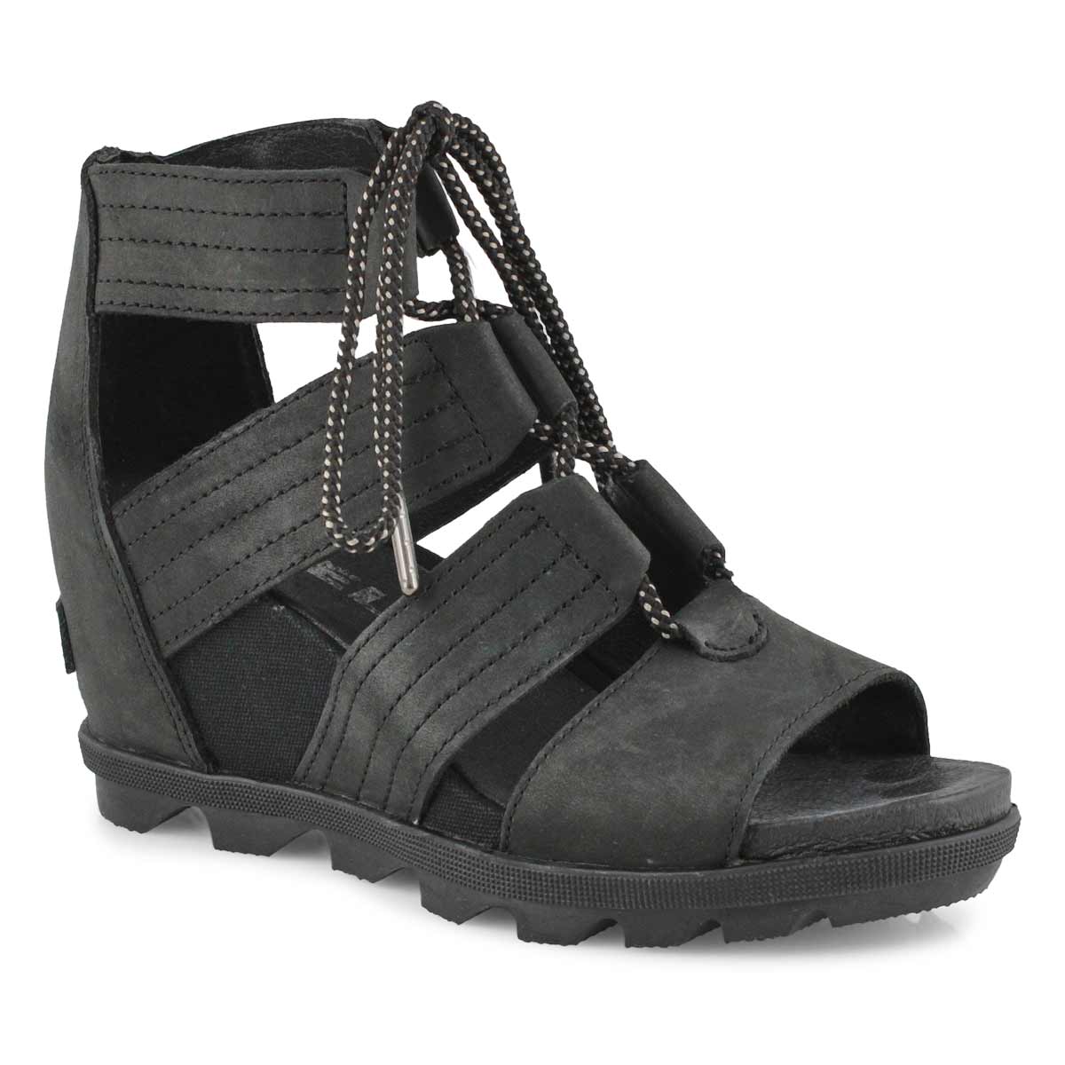 Lds Joanie II Lace blk wedge sandal