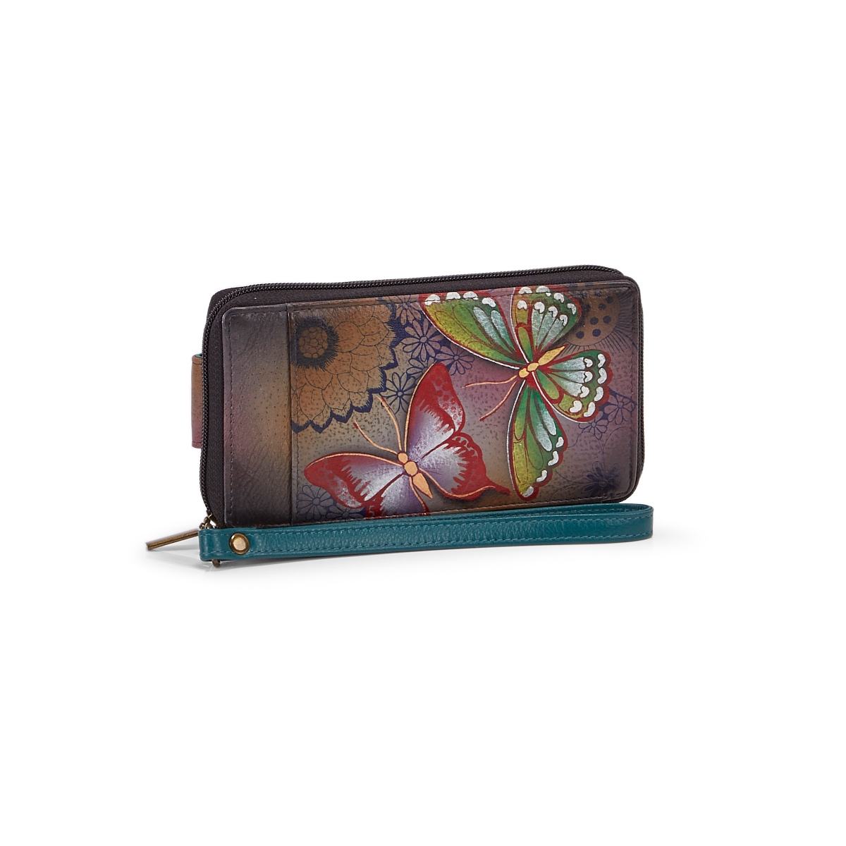 Painted lthr Butterfly Paradise wallet