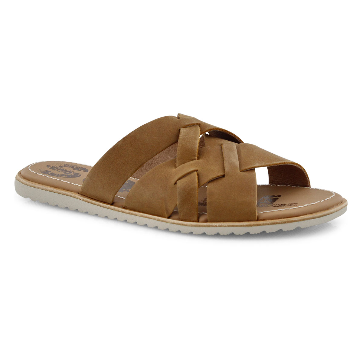 Lds Ella camel brn casual slide sandal