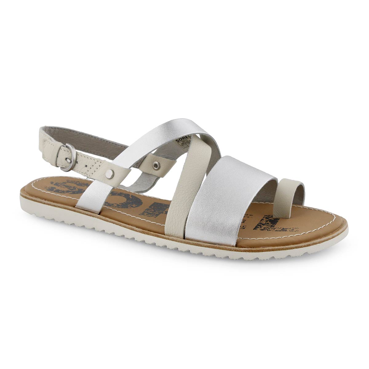 Lds Ella Criss Cross slvr casual sandal