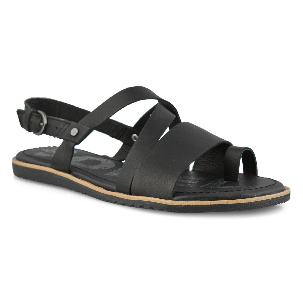 Lds Ella Criss Cross black casual sandal