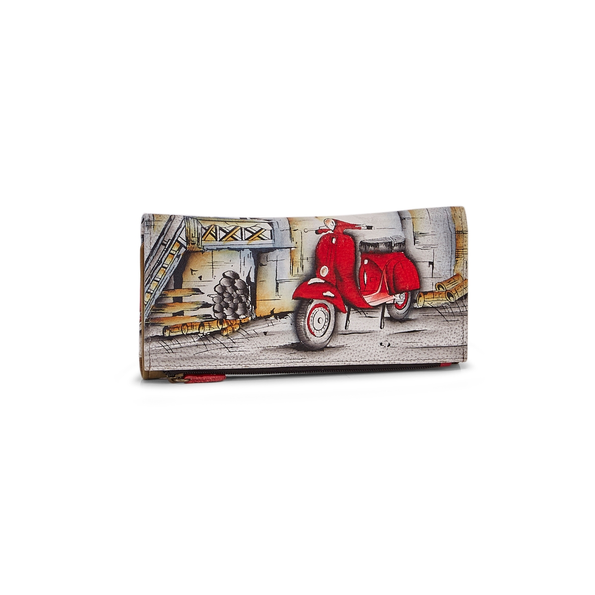 Painted lthr Roman Dreams wallet
