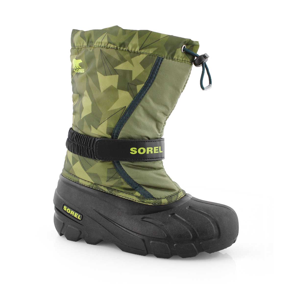 Bys Flurry Print grn/blk winter boot