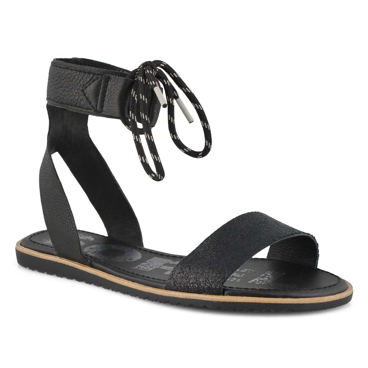 Lds Ella Ankle Lace black casual sandal