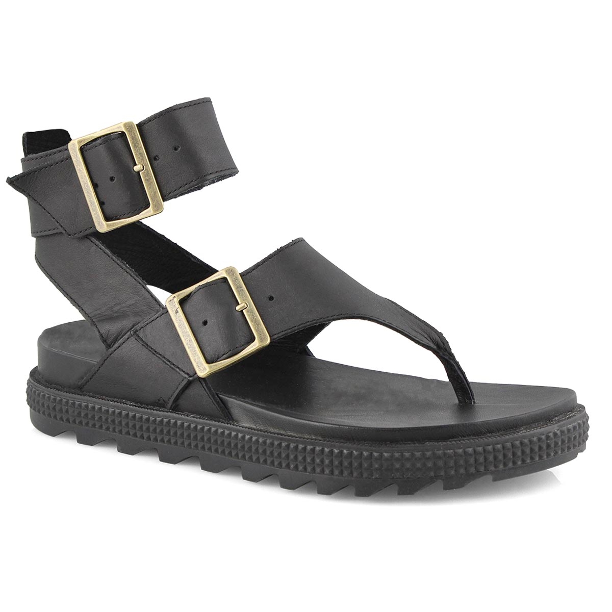 Lds Roaming T-Strap black casual sandal