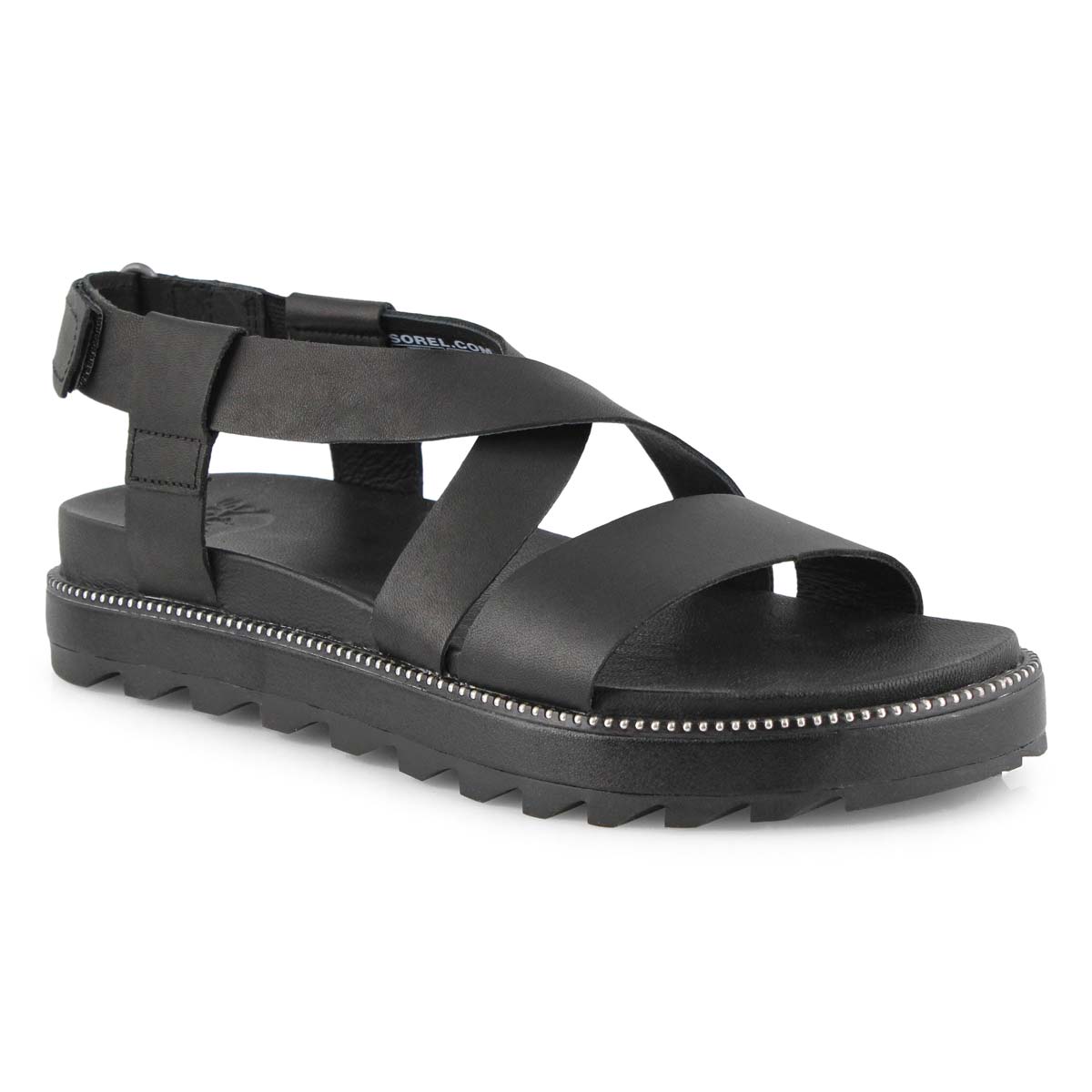 Lds Roaming Criss-Cross blk sandal