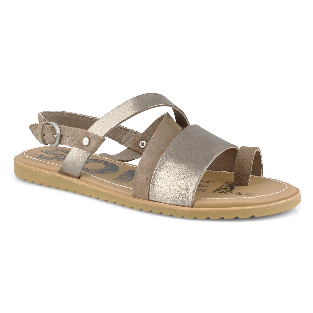 Lds Ella Criss Cross ash brn casual sndl