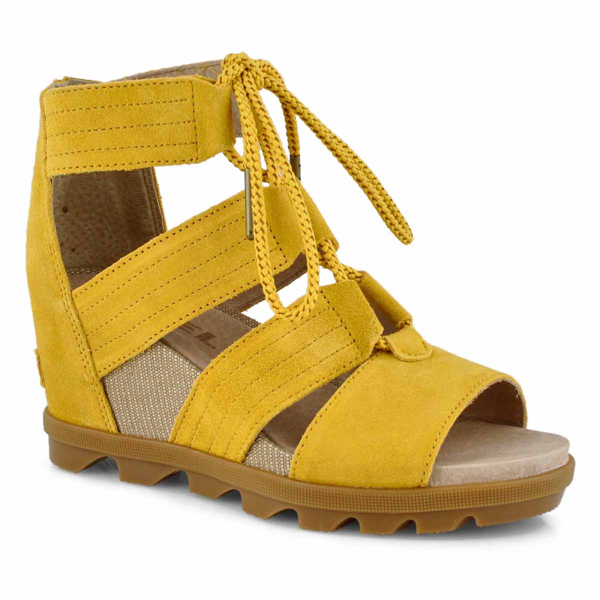 Lds Joanie II Lace goldn yellow wdg sndl