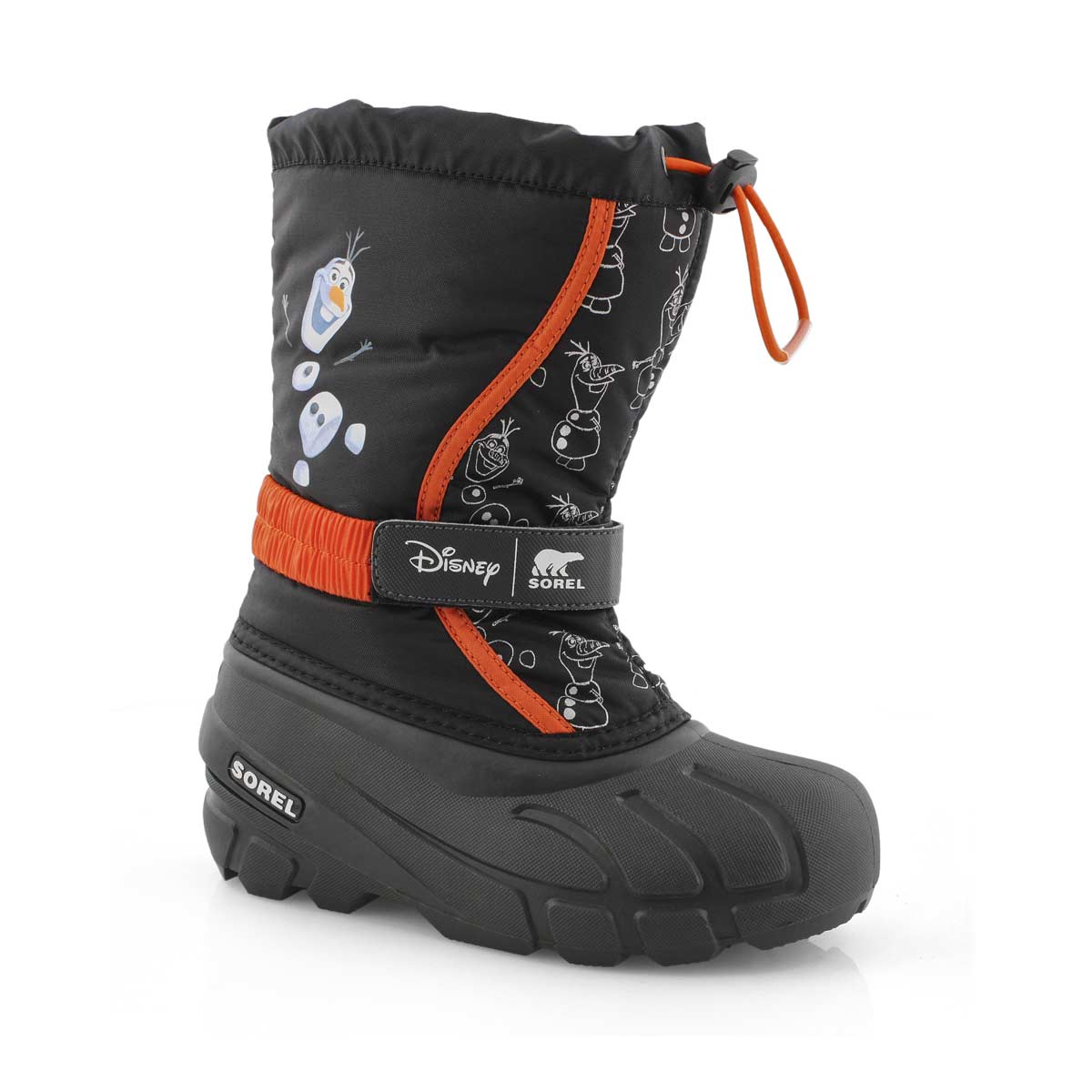 Bys DisneyFlurryFroznOlaf blk wntr boot