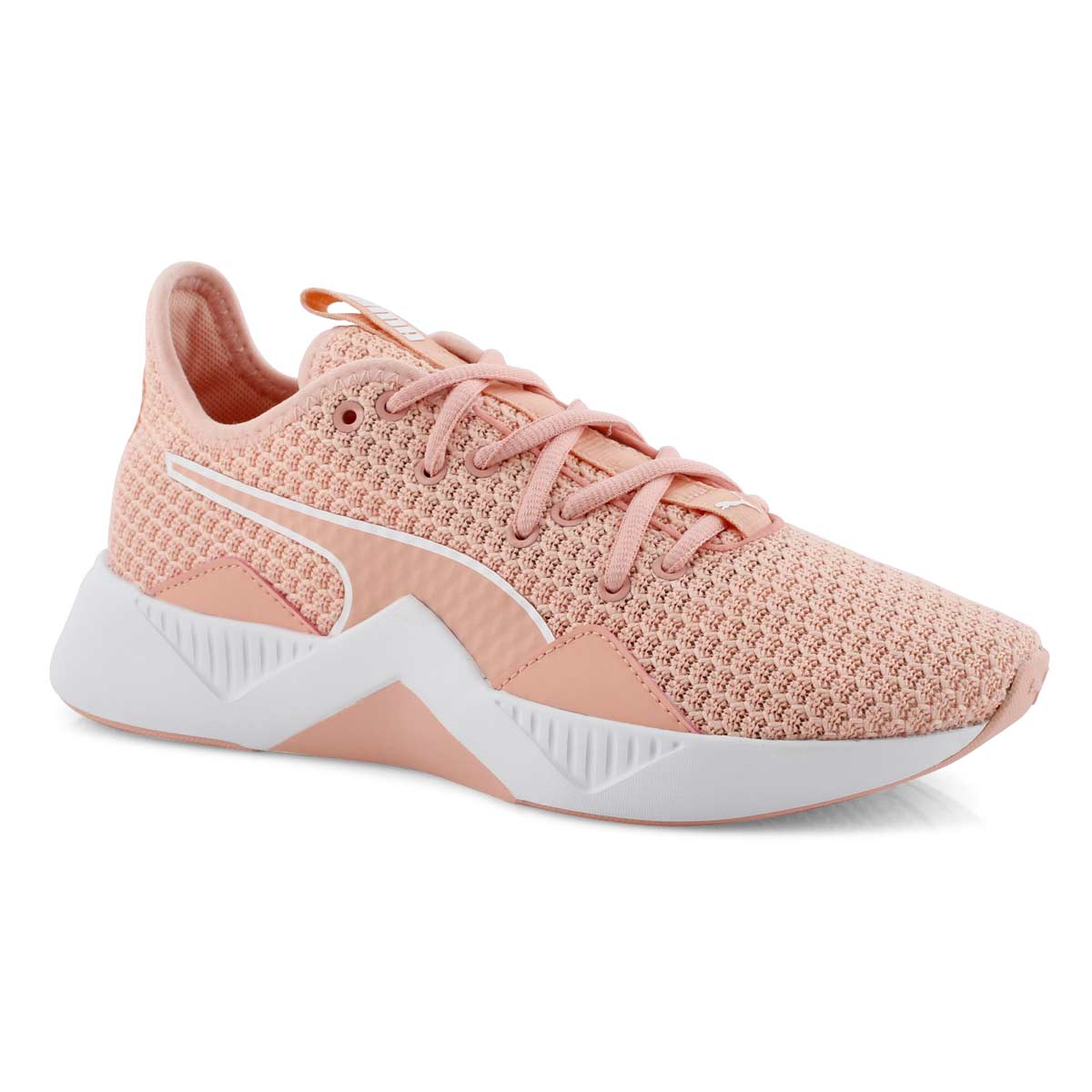 Lds Incite FS peach/wht lace up sneaker