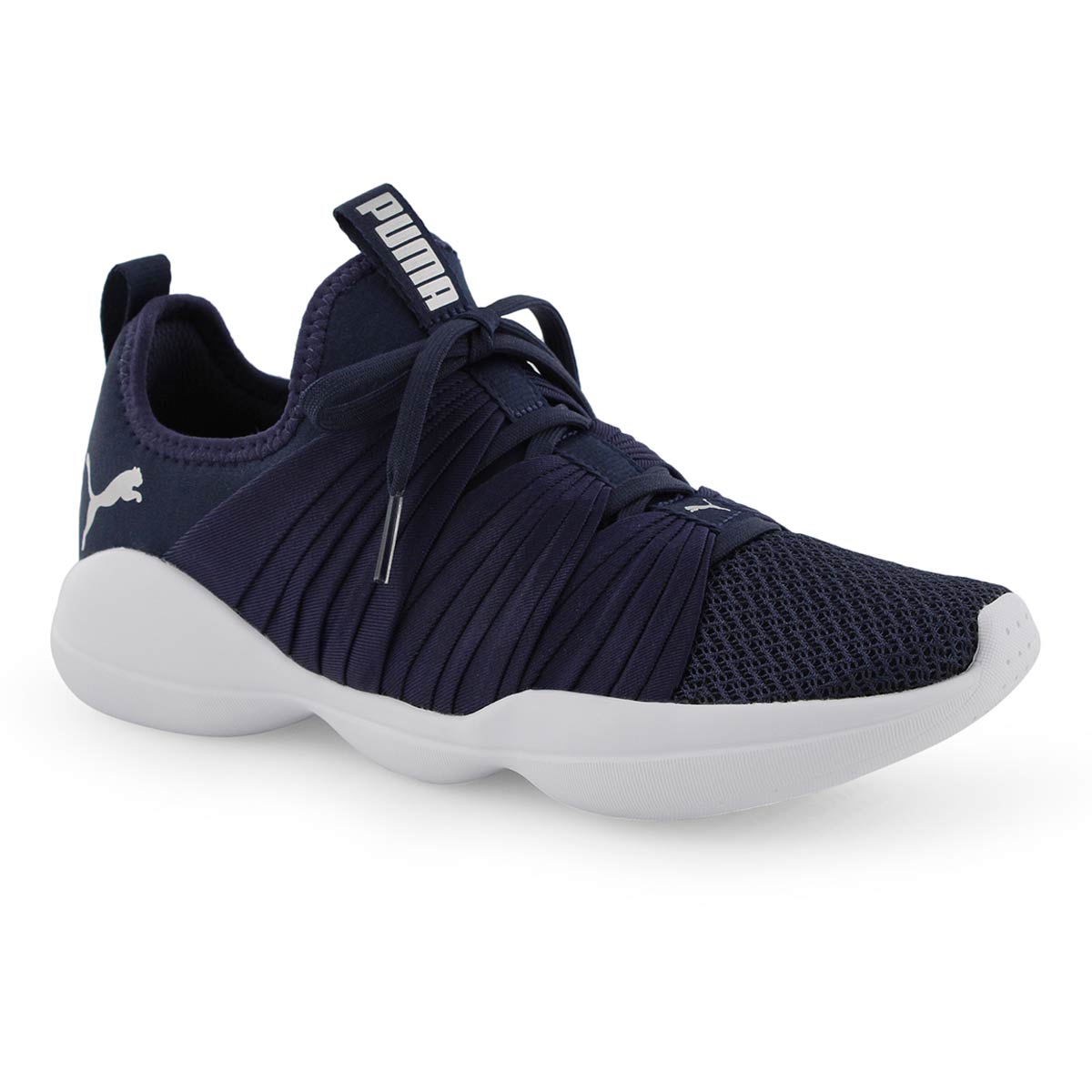 Lds Flourish peacoat/wht slip on sneaker