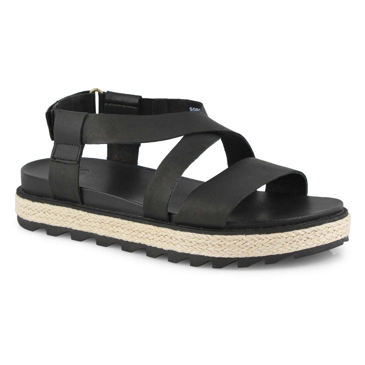 Lds RoamingCrissCrossJute bk casual sndl