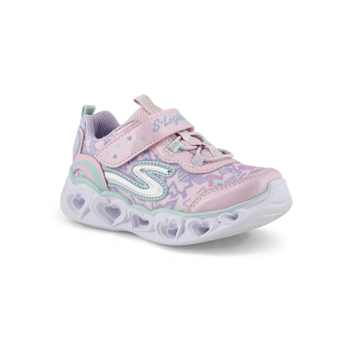 skechers heart lights pink