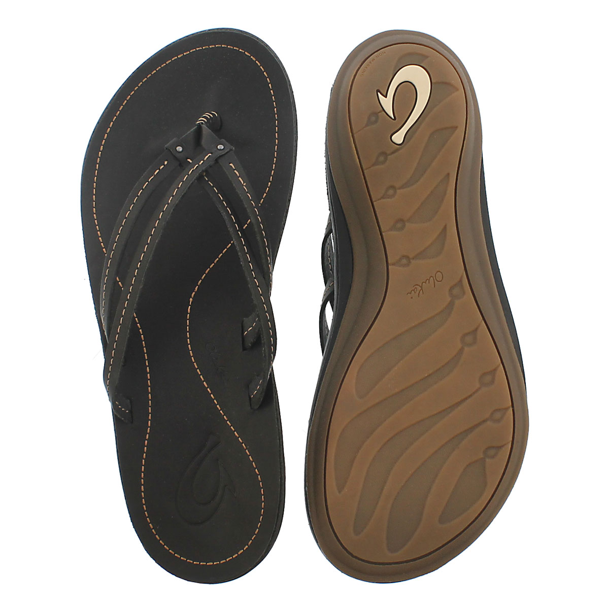 Lds U'I black thong sandal
