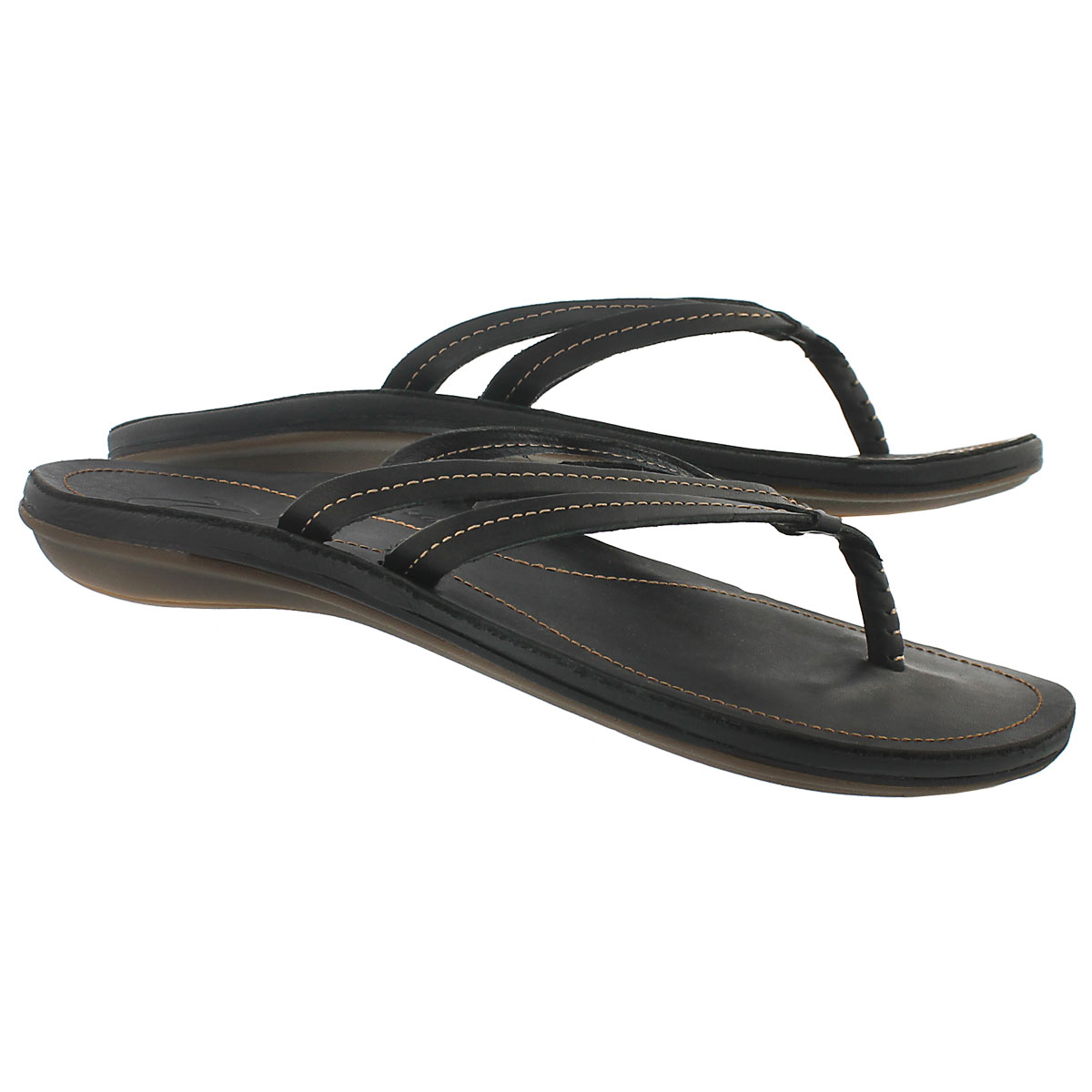 Lds U'I black thong sandal
