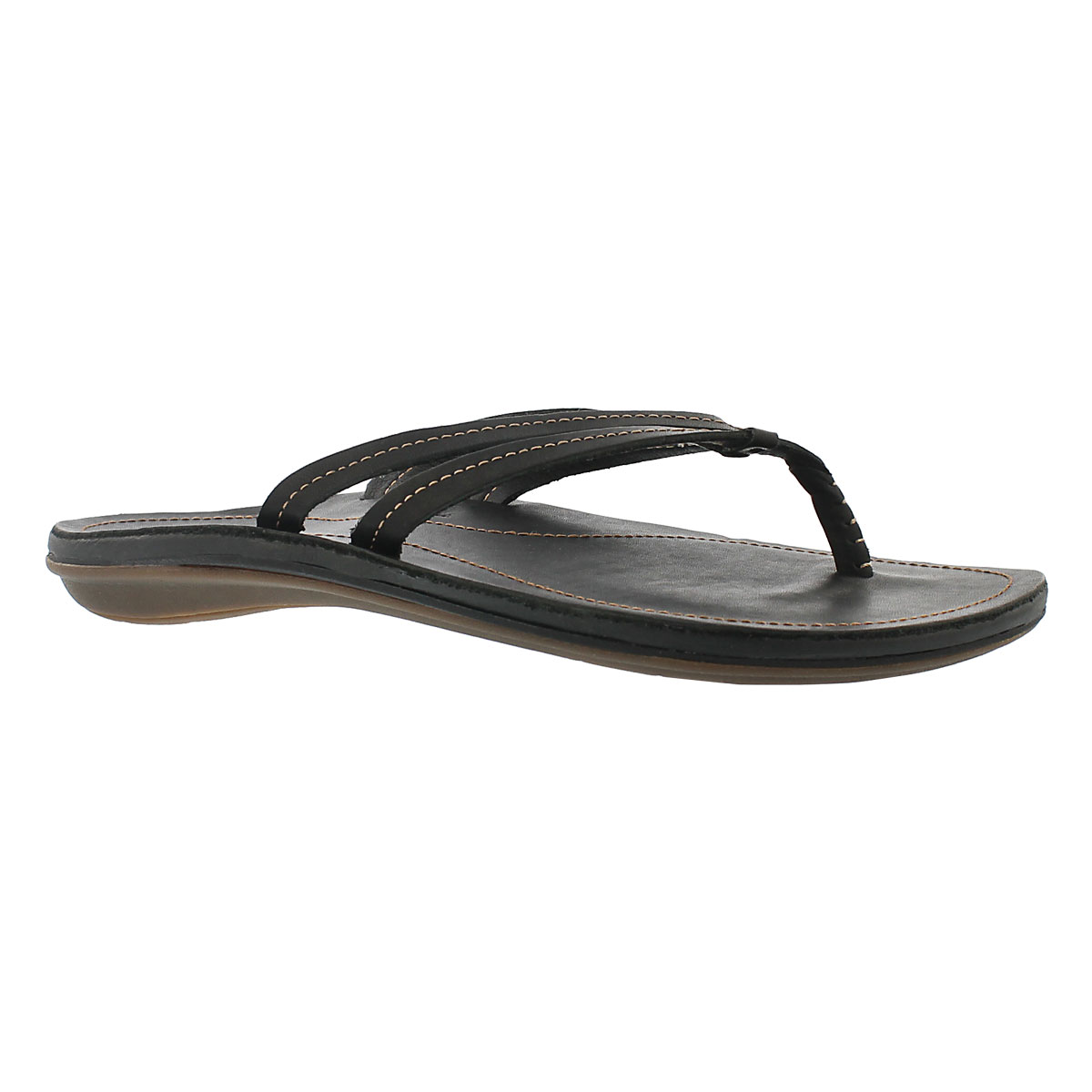 Lds U'I black thong sandal