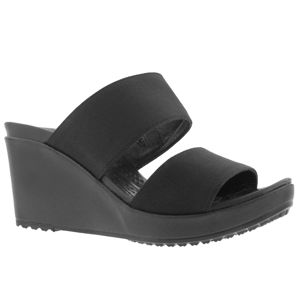 Women's LEIGH II 2-strap black wedge sandals