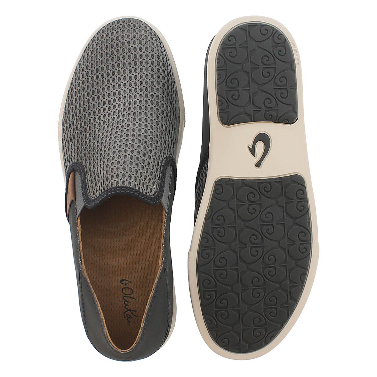 Lds Pehuea charcoal slip on casual shoe