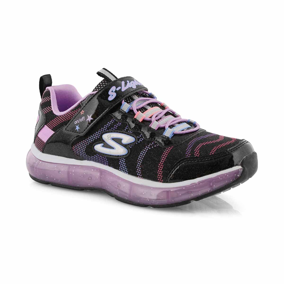 Grls Light Sparks blk/mlti light up snkr