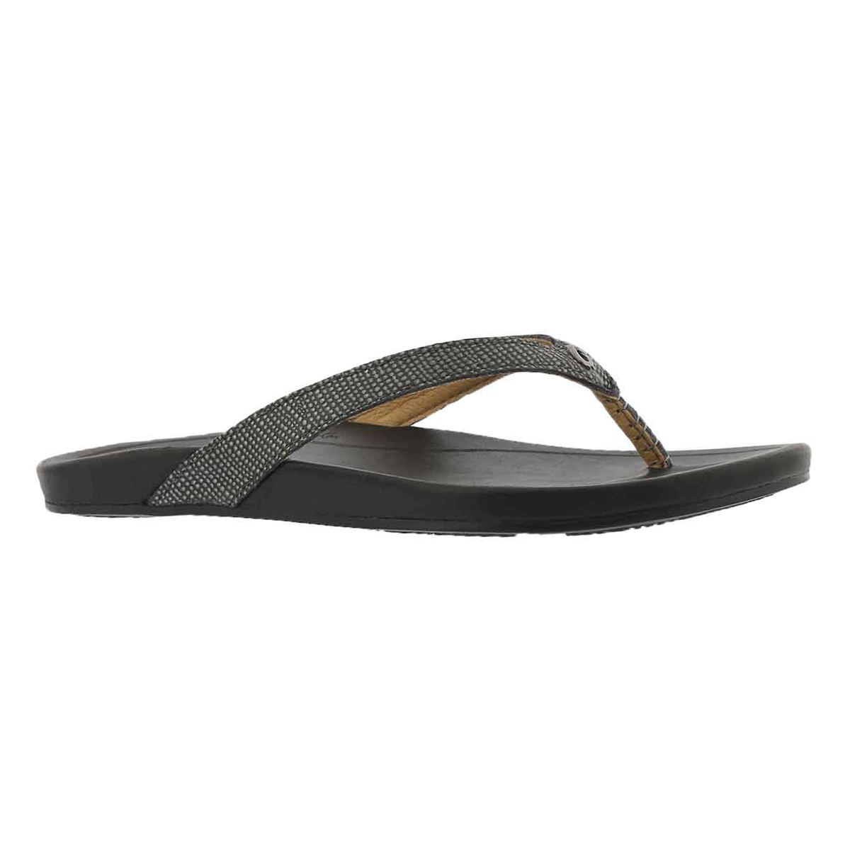 Women's HI'ONA pewter/black thong sandals