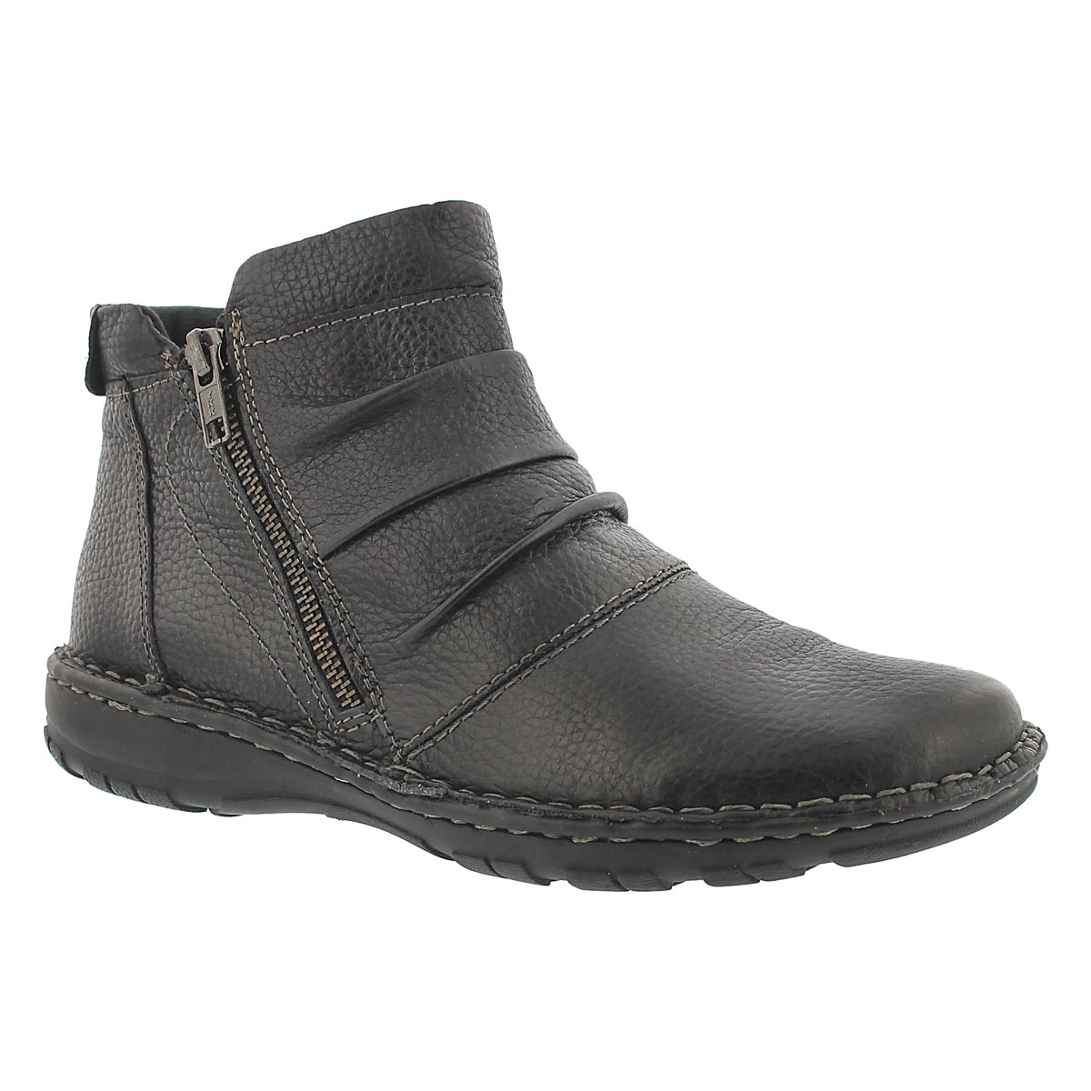 Lds Carson black leather ankle boot