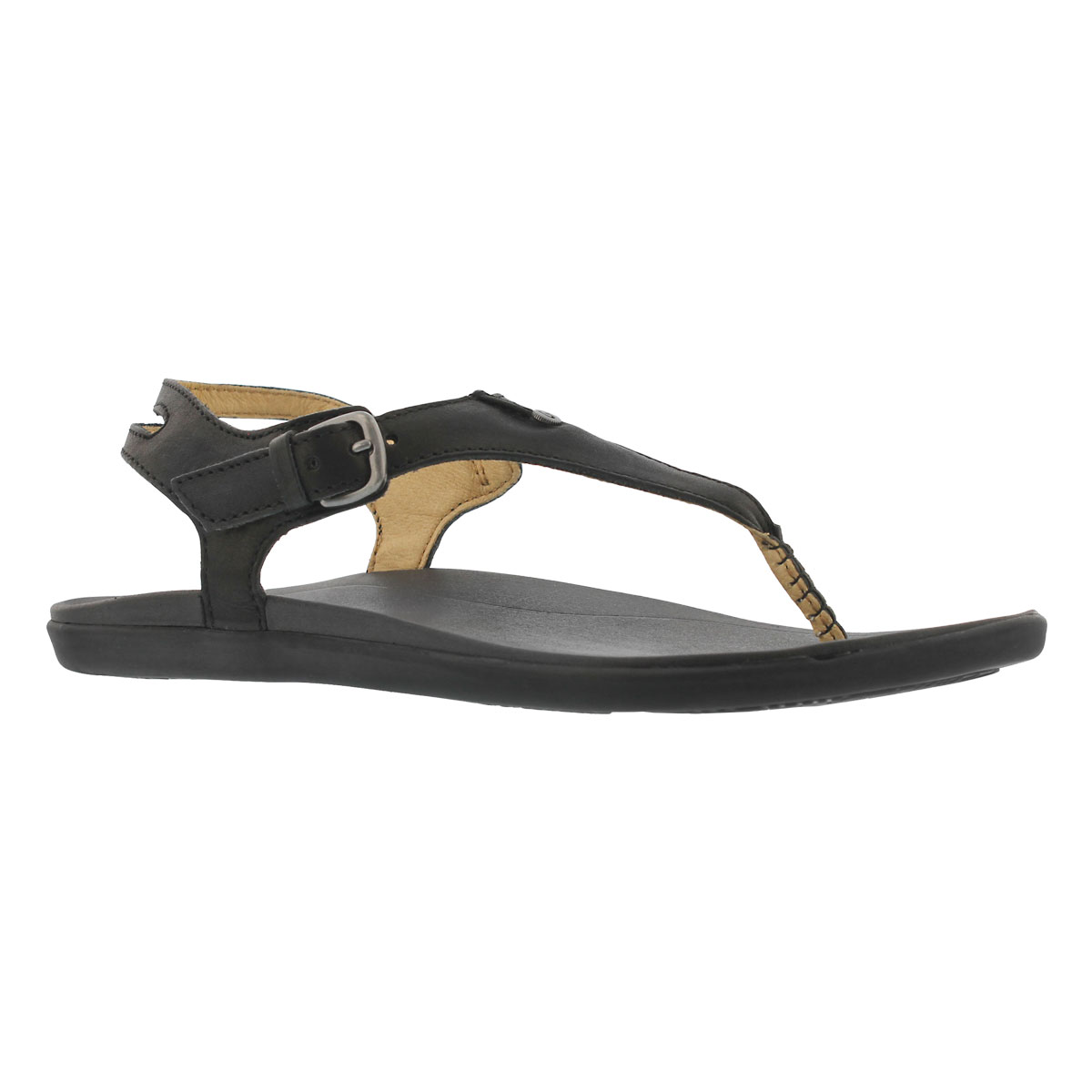 Lds Eheu blk/blk thong sandal
