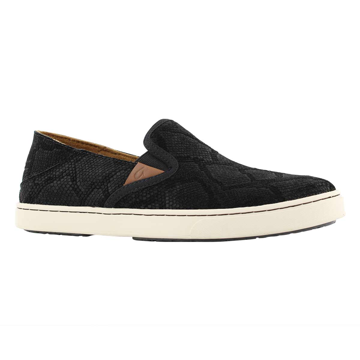 Lds Pehuea Leather blk slip on shoe