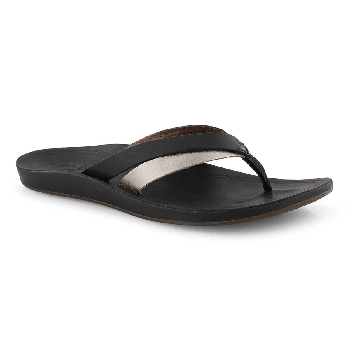 Lds KaeKae black/silver thong sandal