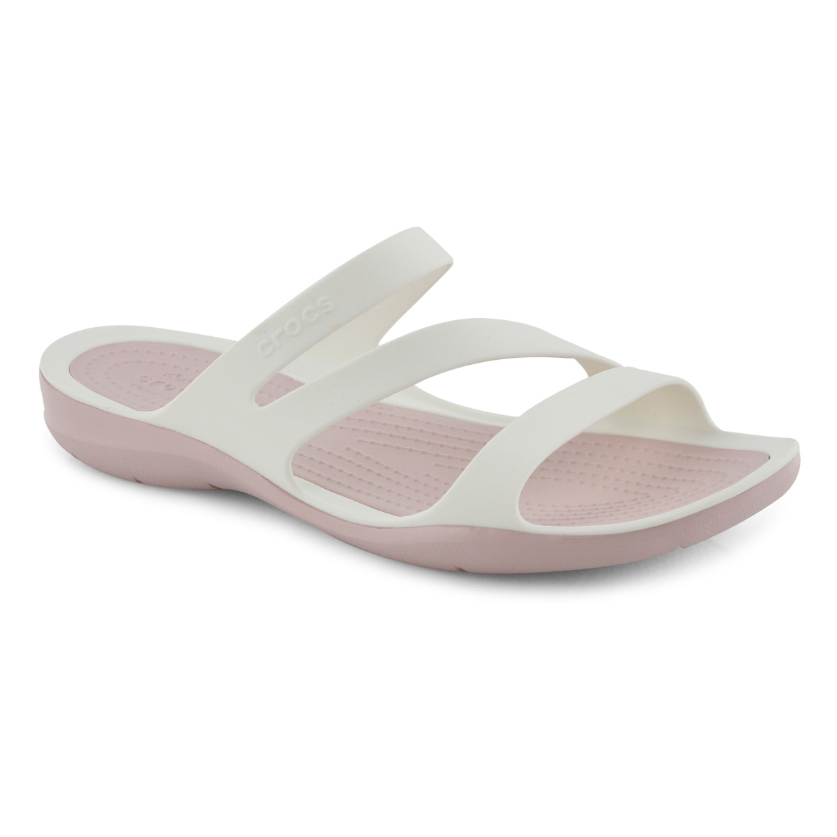 Lds Swiftwater wht/rose slide sandal