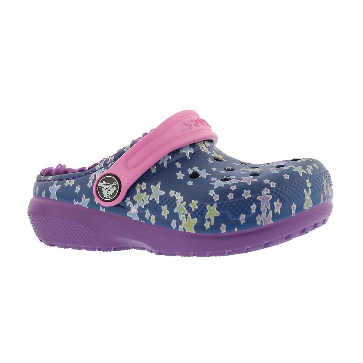 Girls' CLASSIC LINED GRAPHIC jean/purple clogs