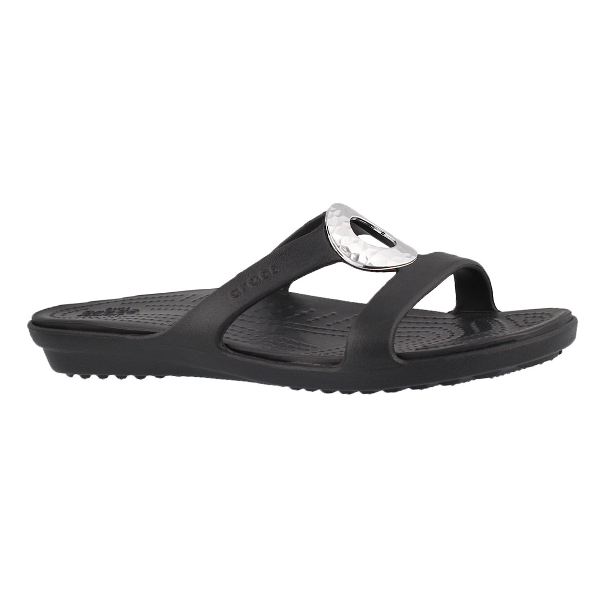 Women's SANRAH HAMMERED blk/blk slide sandals