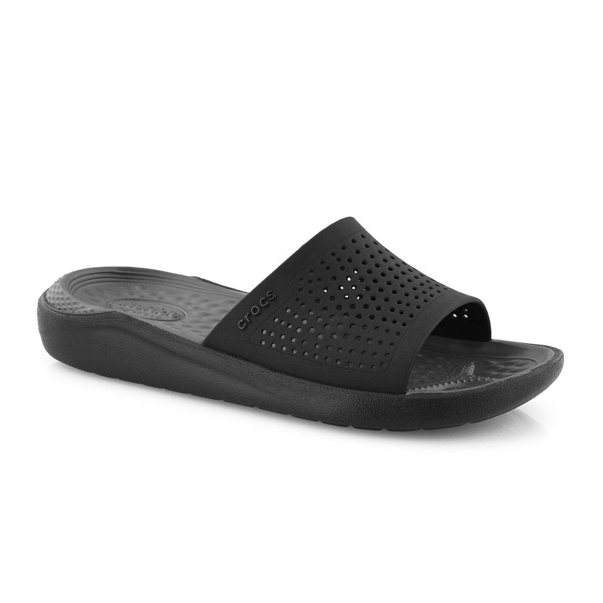 Crocs Men's LiteRide Slide Sandal - Black/Sla | SoftMoc.com