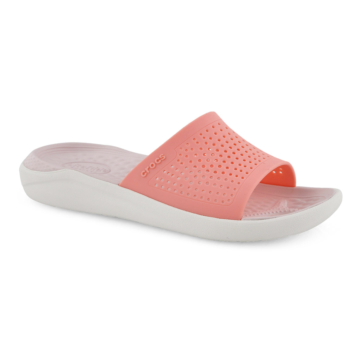 Lds LiteRide melon/wht slide sandal