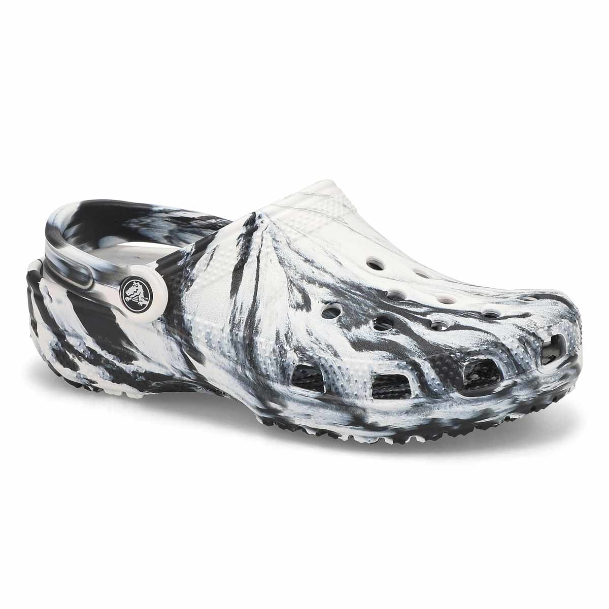 Crocs Marbled Classic Clog Black & White Unisex Size Men 7 / Women 9 ...