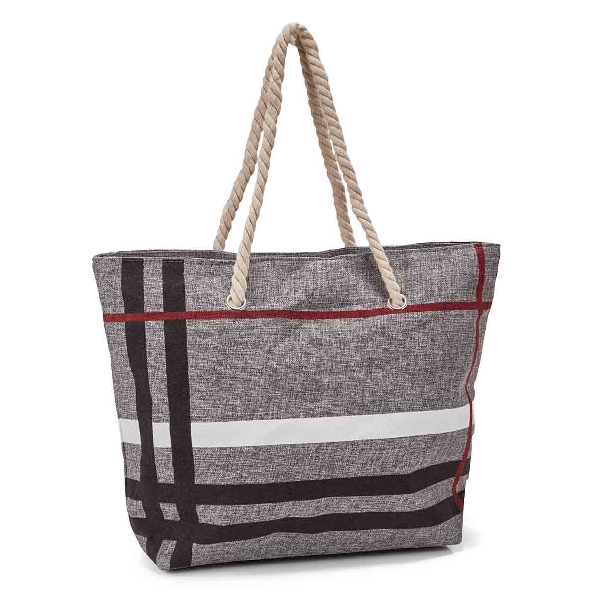 Women's grey canvas tote bag