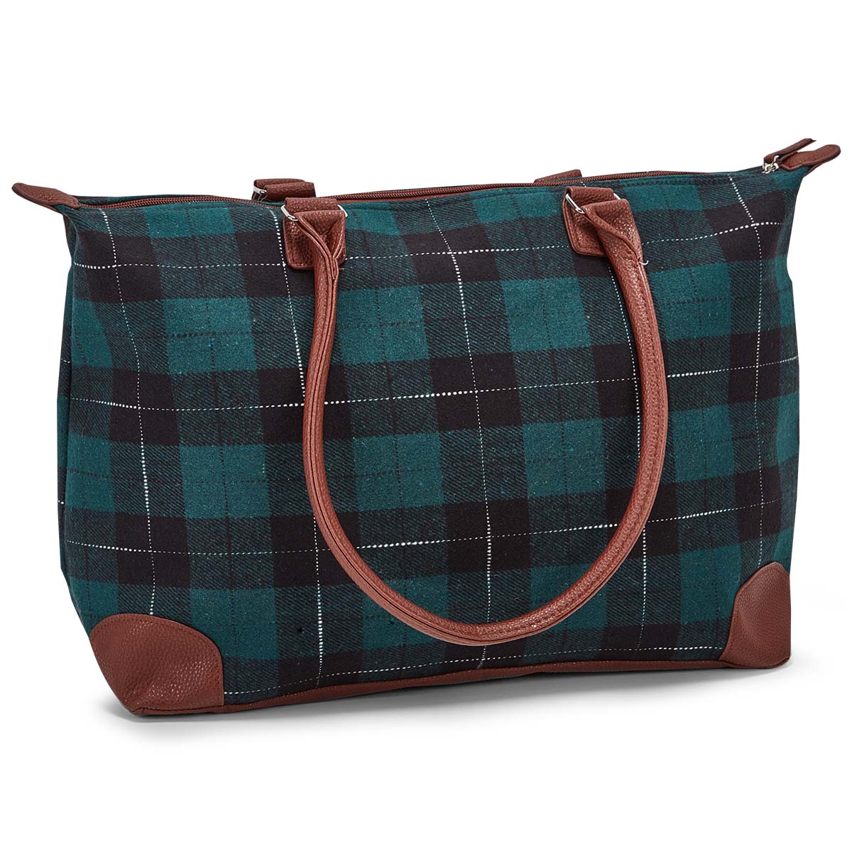 Lds green large flannel tote bag