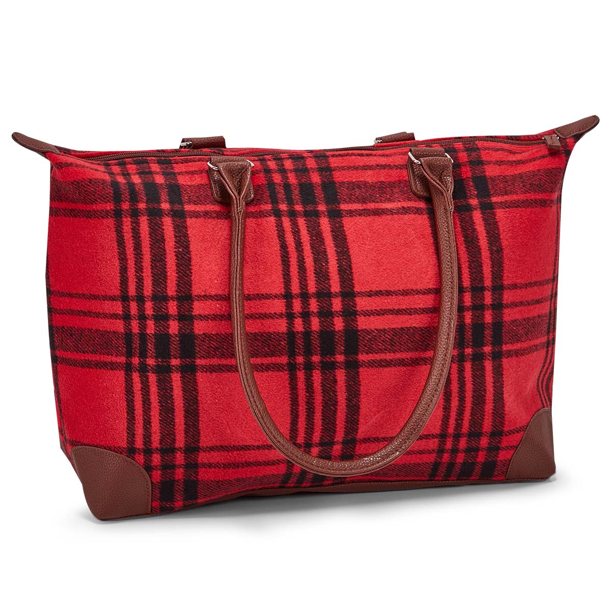 Lds red large flannel tote bag