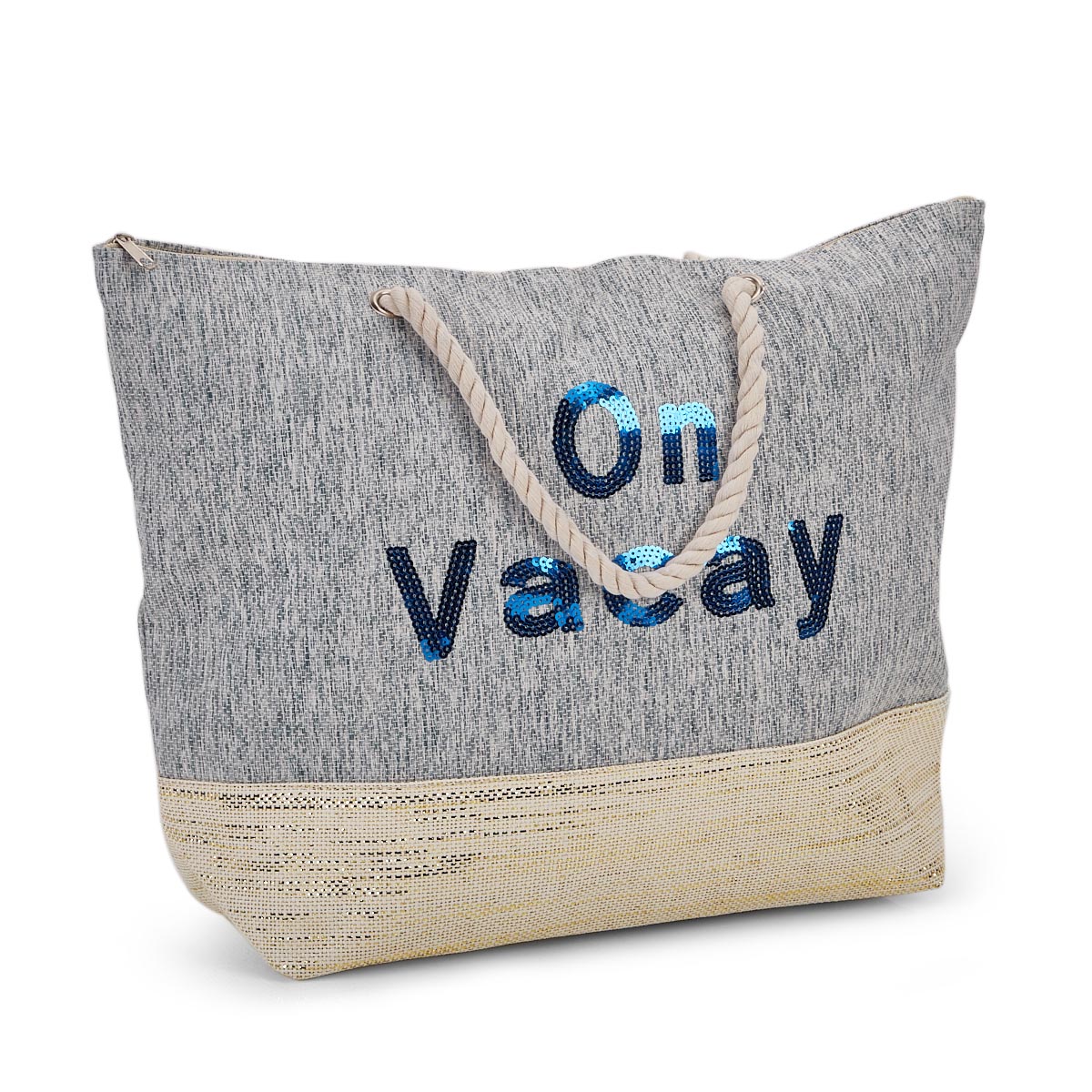 Lds denim beach large tote hand bag