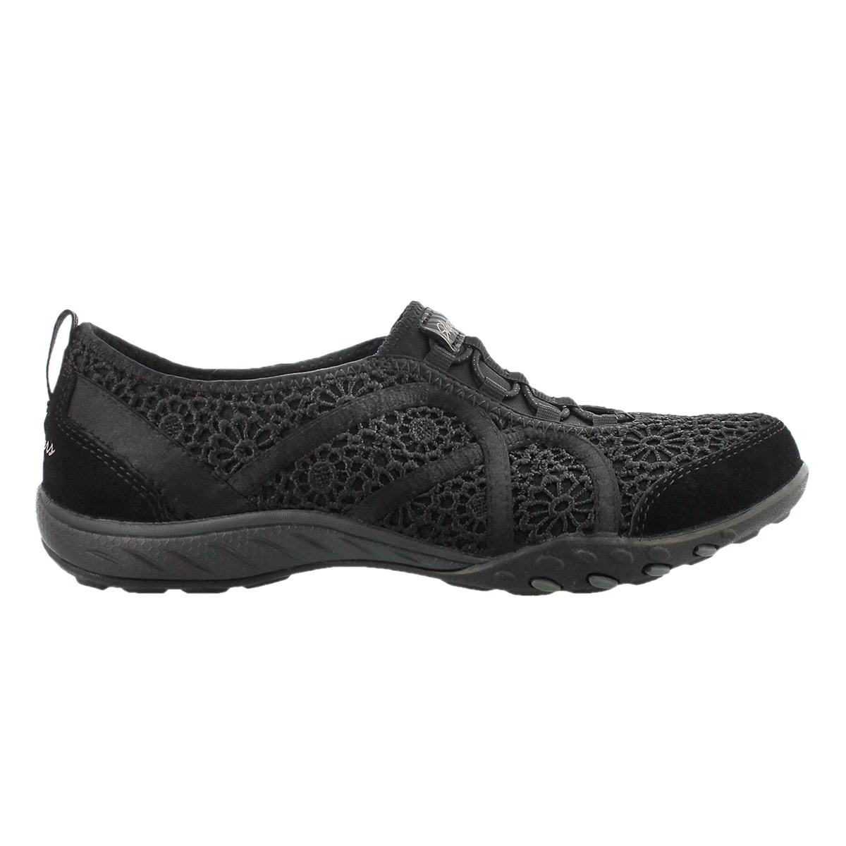 Lds Meadows black crochet bungee sneaker