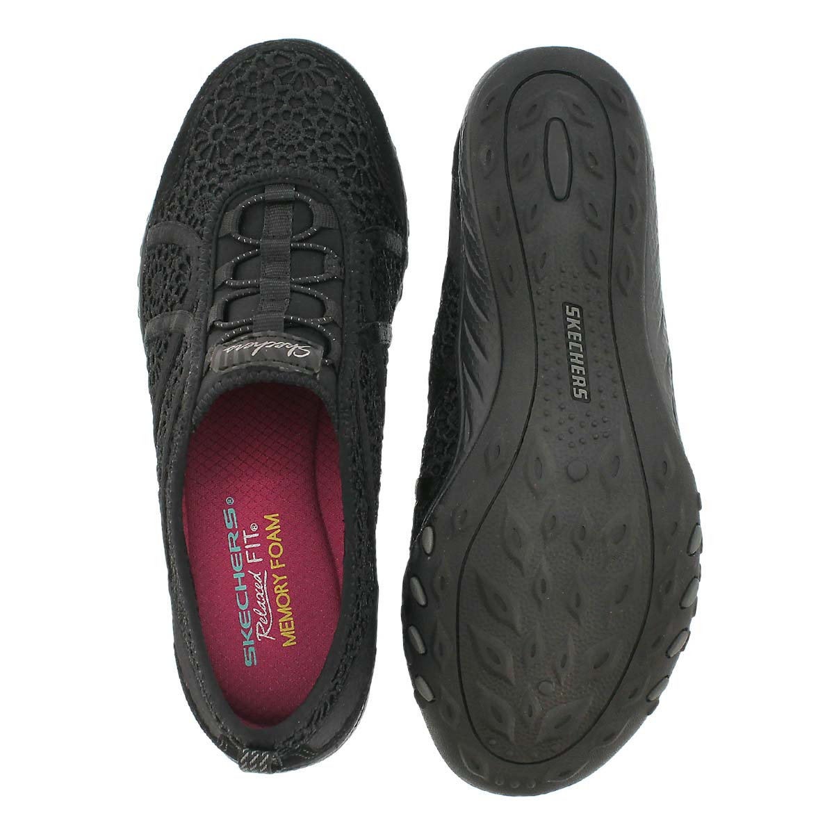 Lds Meadows black crochet bungee sneaker