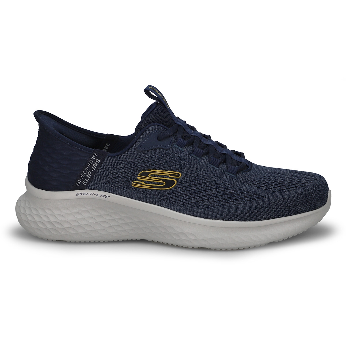 Mens Skech-Lite Pro Slip-Ins Sneaker - Navy/Yellow