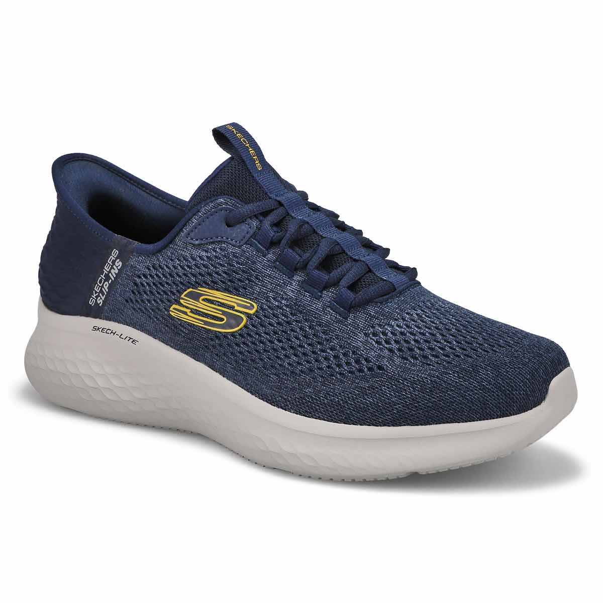 Mens Skech-Lite Pro Slip-Ins Sneaker - Navy/Yellow