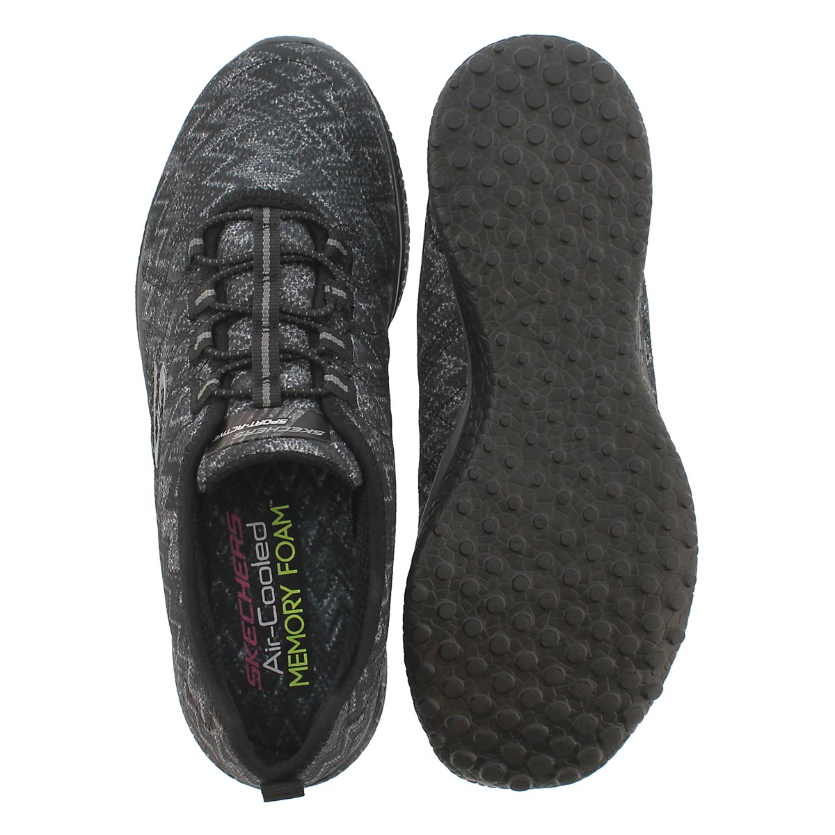 Lds Microburst blk/gry slip on sneaker