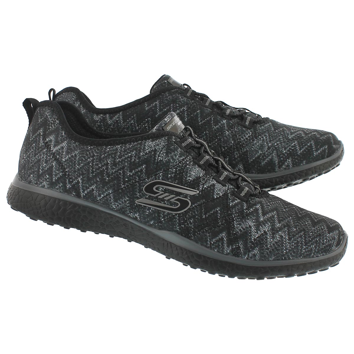Lds Microburst blk/gry slip on sneaker