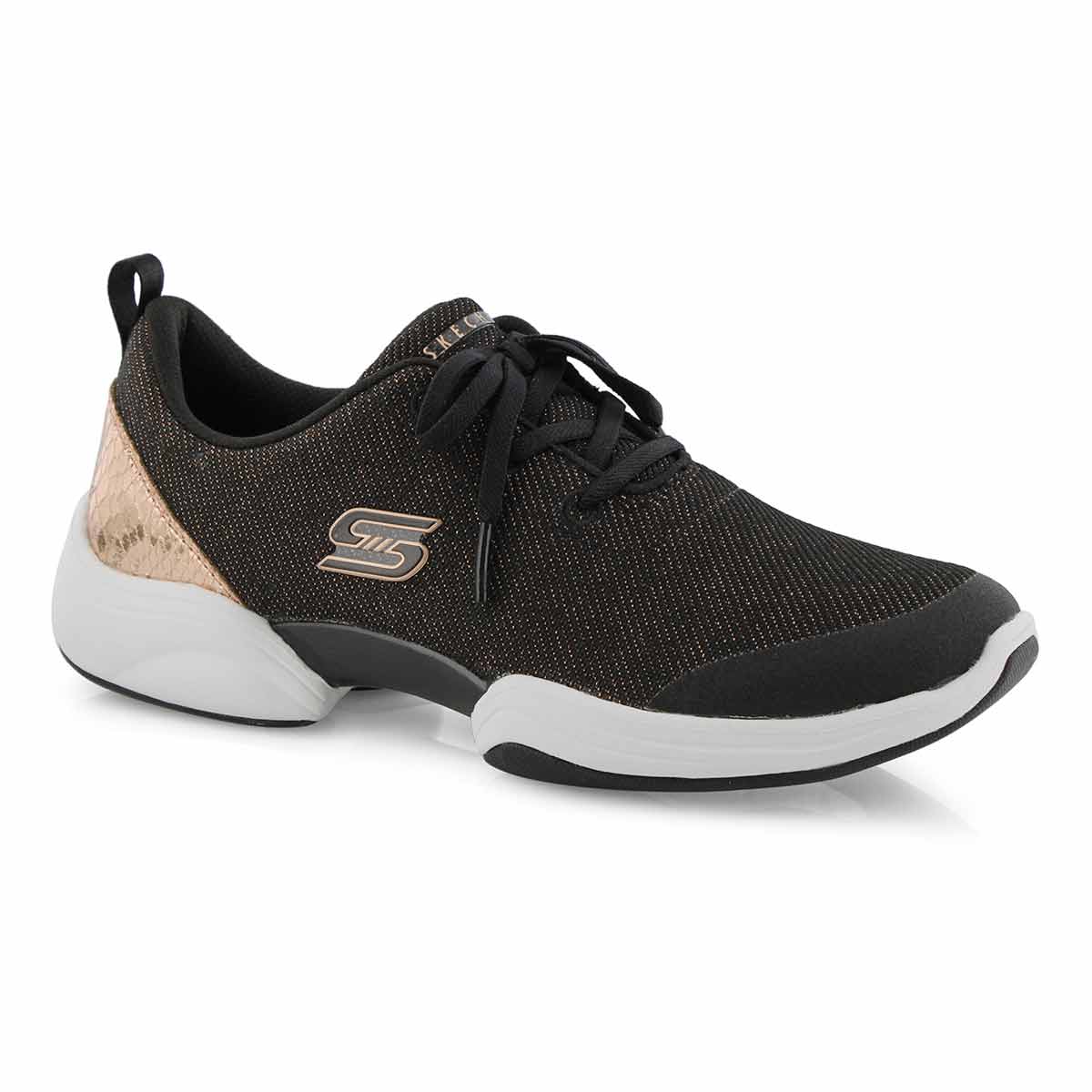 Lds Skech-Lab blk/rose slip on sneaker