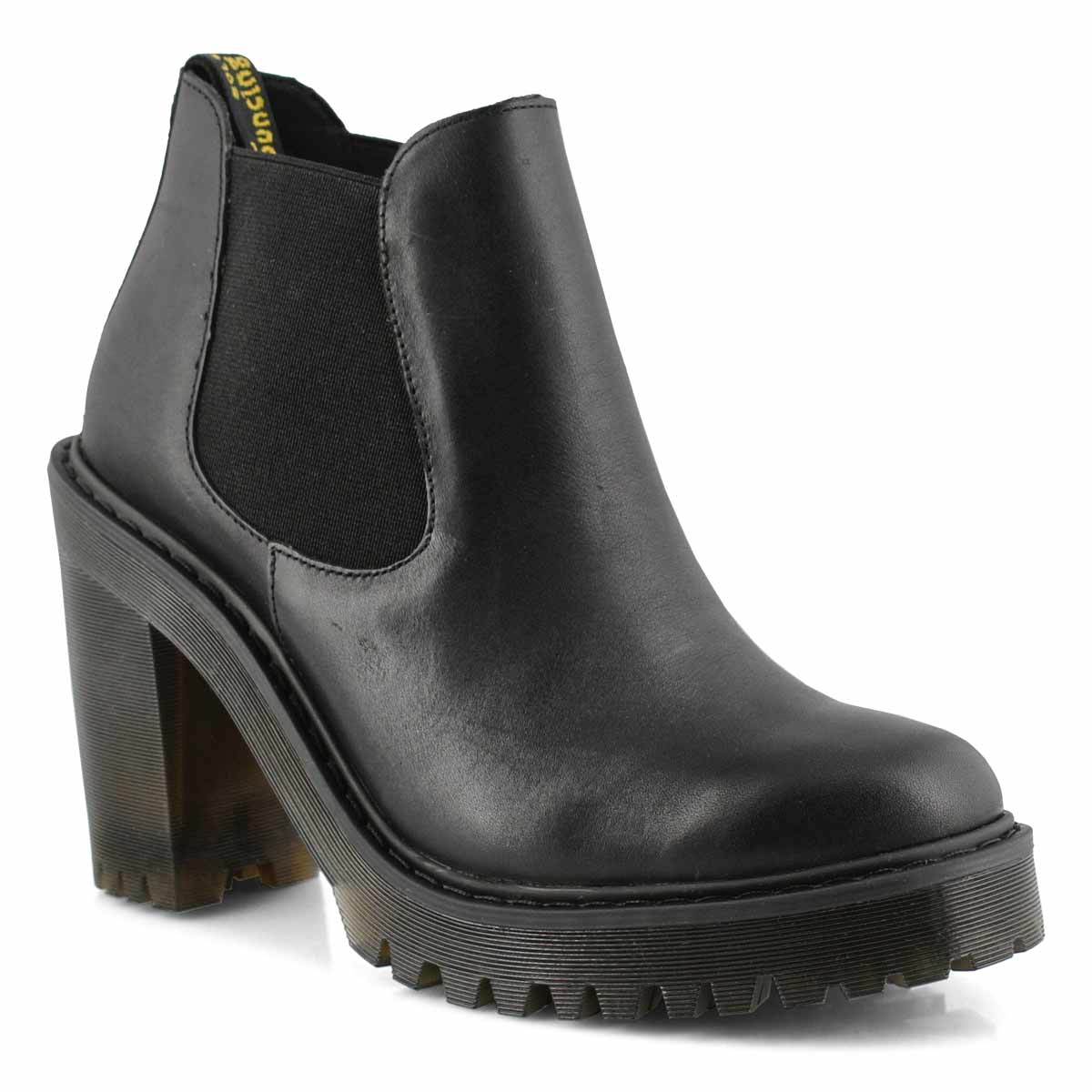 Lds Hurston black chelsea heel boot