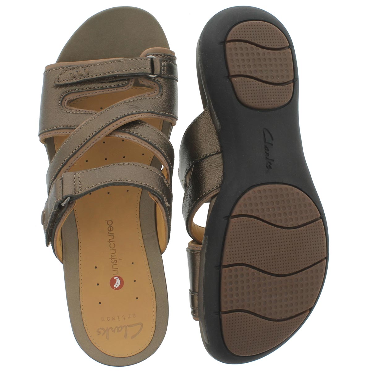 Lds Un.Verlee bronze casual slide sandal